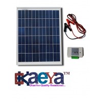 OkaeYa 20W 12V Solar Panel Kit: 20 Watt Poly crystalline Solar Panel & Battery Clips & 3A Charge Controller